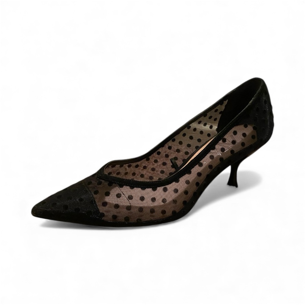 Zara Black Polka Dot kitten Heels